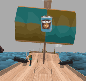 Salty Seas original project icon showing a sailing ship and its cannons